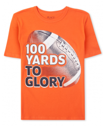 Childrens Place Orange American Football 100 Yards To Glory Graphic Tee